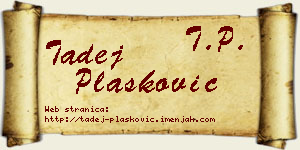 Tadej Plasković vizit kartica